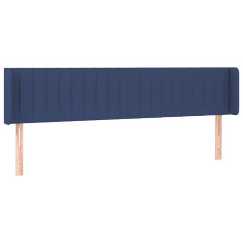 Tête de lit avec oreilles Bleu 203x16x78/88 cm Tissu - Photo n°2; ?>