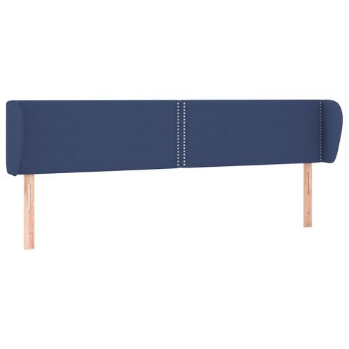 Tête de lit avec oreilles Bleu 203x23x78/88 cm Tissu - Photo n°2; ?>