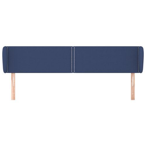 Tête de lit avec oreilles Bleu 203x23x78/88 cm Tissu - Photo n°3; ?>