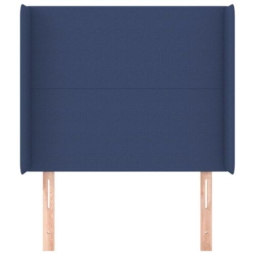 Tête de lit avec oreilles Bleu 83x16x118/128 cm Tissu - Photo n°3; ?>