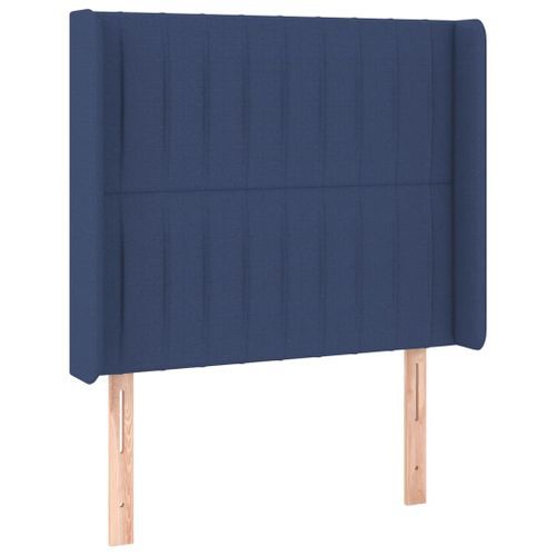 Tête de lit avec oreilles Bleu 83x16x118/128 cm Tissu - Photo n°2; ?>