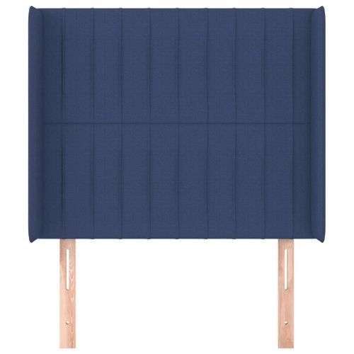 Tête de lit avec oreilles Bleu 83x16x118/128 cm Tissu - Photo n°3; ?>