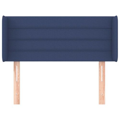 Tête de lit avec oreilles Bleu 83x16x78/88 cm Tissu - Photo n°3; ?>