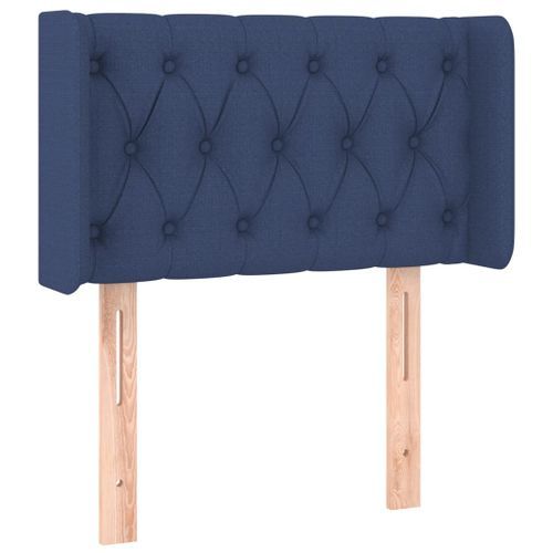 Tête de lit avec oreilles Bleu 83x16x78/88 cm Tissu - Photo n°2; ?>