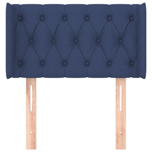 Tête de lit avec oreilles Bleu 83x16x78/88 cm Tissu - Photo n°3; ?>