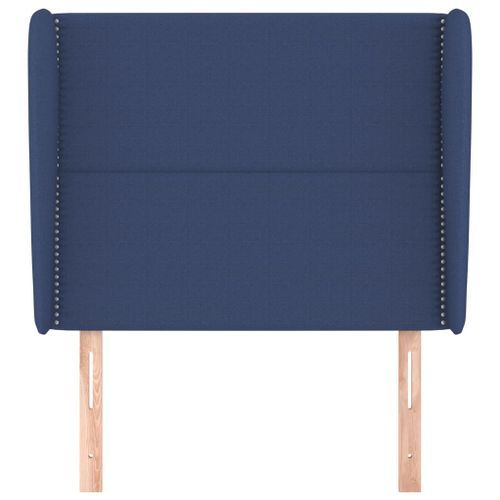 Tête de lit avec oreilles Bleu 83x23x118/128 cm Tissu - Photo n°3; ?>