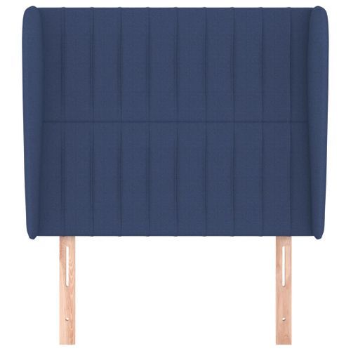 Tête de lit avec oreilles Bleu 83x23x118/128 cm Tissu - Photo n°3; ?>