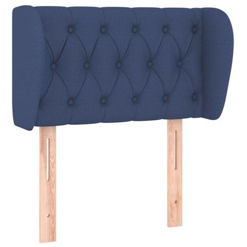 Tête de lit avec oreilles Bleu 83x23x78/88 cm Tissu - Photo n°2; ?>