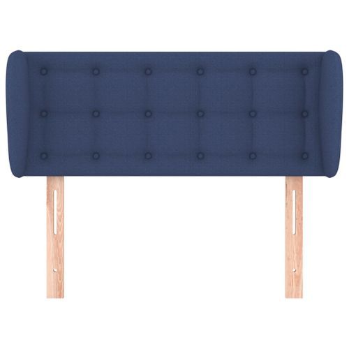 Tête de lit avec oreilles Bleu 83x23x78/88 cm Tissu - Photo n°3; ?>