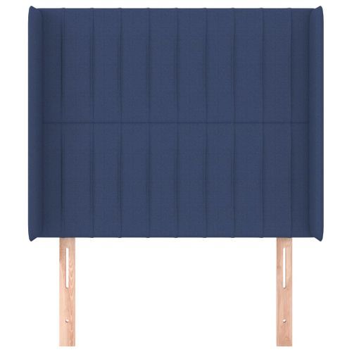 Tête de lit avec oreilles Bleu 93x16x118/128 cm Tissu - Photo n°3; ?>