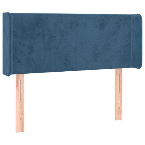 Tête de lit avec oreilles Bleu foncé 103x16x78/88 cm Velours - Photo n°2; ?>