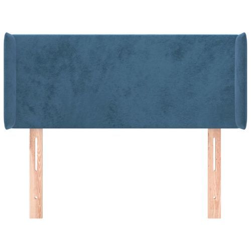 Tête de lit avec oreilles Bleu foncé 103x16x78/88 cm Velours - Photo n°3; ?>