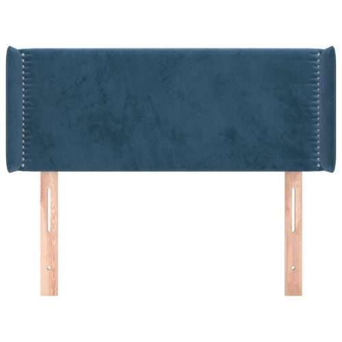 Tête de lit avec oreilles Bleu foncé 103x16x78/88 cm Velours - Photo n°3; ?>