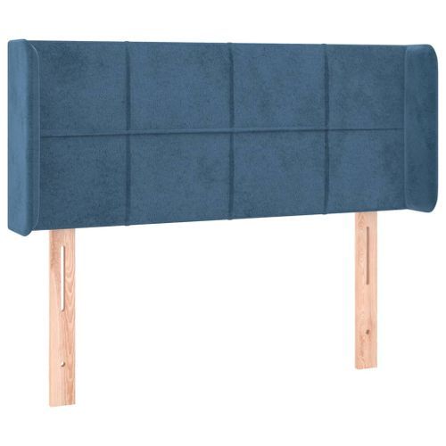 Tête de lit avec oreilles Bleu foncé 103x16x78/88 cm Velours - Photo n°2; ?>