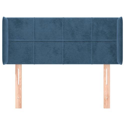 Tête de lit avec oreilles Bleu foncé 103x16x78/88 cm Velours - Photo n°3; ?>