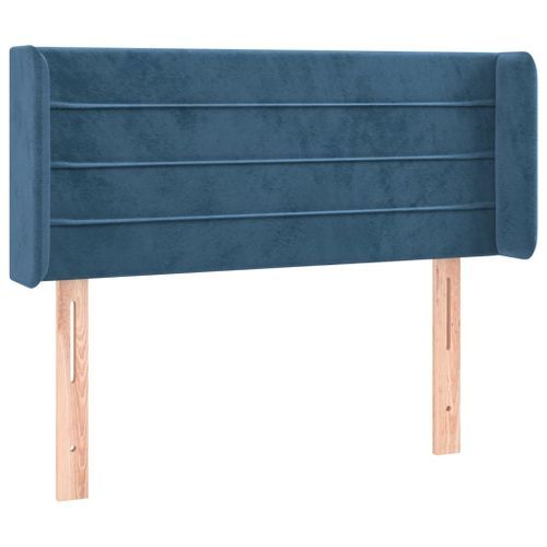 Tête de lit avec oreilles Bleu foncé 103x16x78/88 cm Velours - Photo n°2; ?>