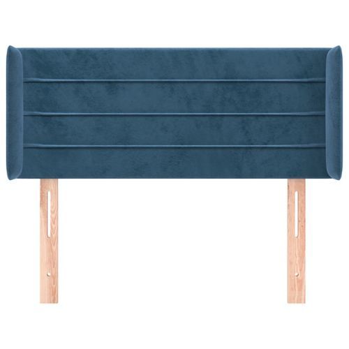 Tête de lit avec oreilles Bleu foncé 103x16x78/88 cm Velours - Photo n°3; ?>