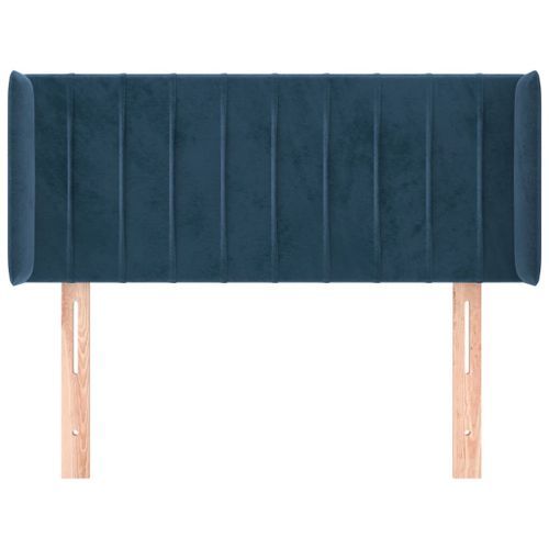 Tête de lit avec oreilles Bleu foncé 103x16x78/88 cm Velours - Photo n°3; ?>