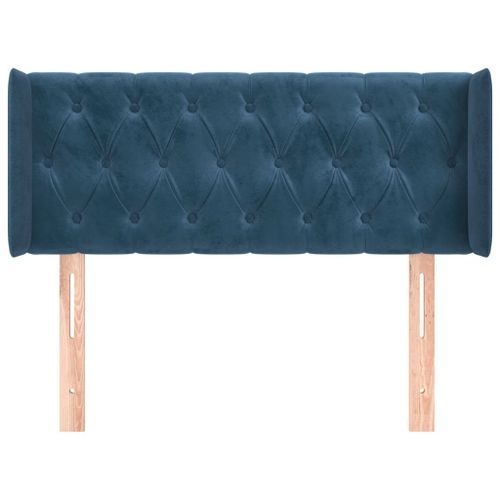 Tête de lit avec oreilles Bleu foncé 103x16x78/88 cm Velours - Photo n°3; ?>