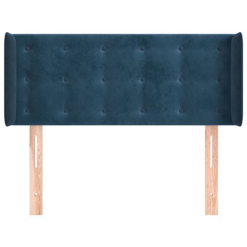 Tête de lit avec oreilles Bleu foncé 103x16x78/88 cm Velours - Photo n°3; ?>