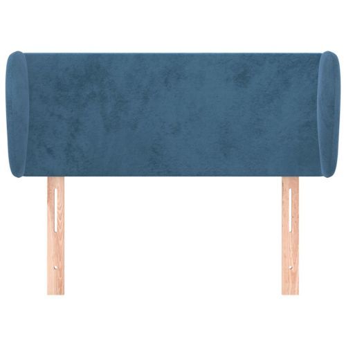 Tête de lit avec oreilles Bleu foncé 103x23x78/88 cm Velours - Photo n°3; ?>