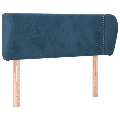 Tête de lit avec oreilles Bleu foncé 103x23x78/88 cm Velours - Photo n°2; ?>