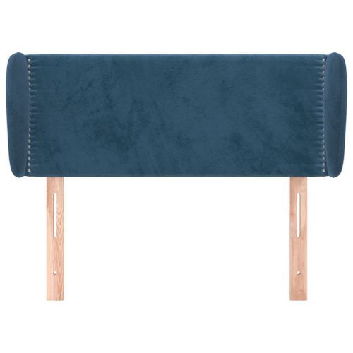 Tête de lit avec oreilles Bleu foncé 103x23x78/88 cm Velours - Photo n°3; ?>