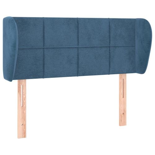 Tête de lit avec oreilles Bleu foncé 103x23x78/88 cm Velours - Photo n°2; ?>