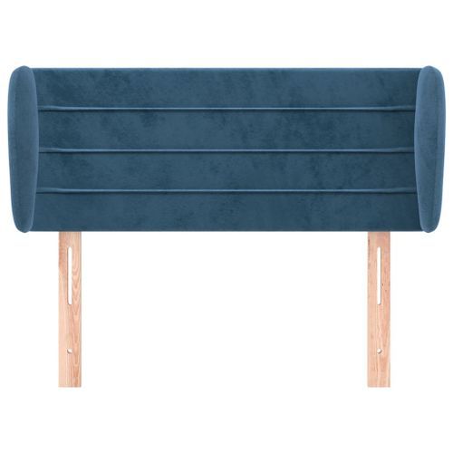 Tête de lit avec oreilles Bleu foncé 103x23x78/88 cm Velours - Photo n°3; ?>