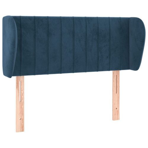 Tête de lit avec oreilles Bleu foncé 103x23x78/88 cm Velours - Photo n°2; ?>