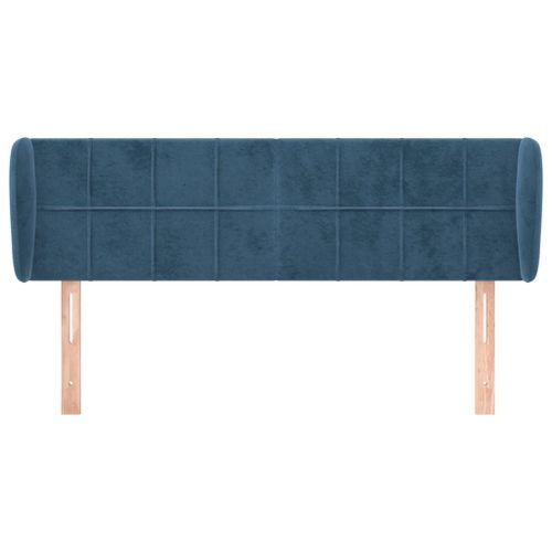 Tête de lit avec oreilles Bleu foncé 147x23x78/88 cm Velours - Photo n°3; ?>