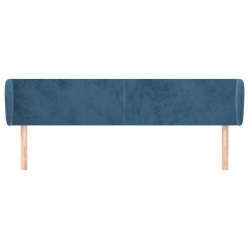 Tête de lit avec oreilles Bleu foncé 163x23x78/88 cm Velours - Photo n°3; ?>