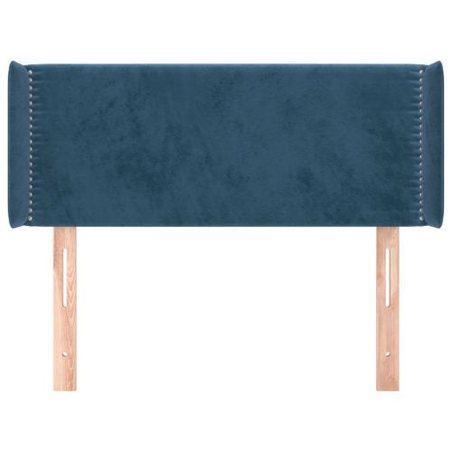 Tête de lit avec oreilles Bleu Foncé 83x16x78/88 cm Velours - Photo n°3; ?>