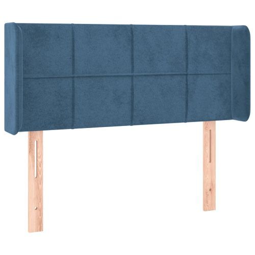 Tête de lit avec oreilles Bleu Foncé 83x16x78/88 cm Velours - Photo n°2; ?>