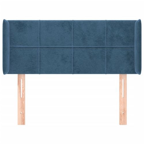 Tête de lit avec oreilles Bleu Foncé 83x16x78/88 cm Velours - Photo n°3; ?>