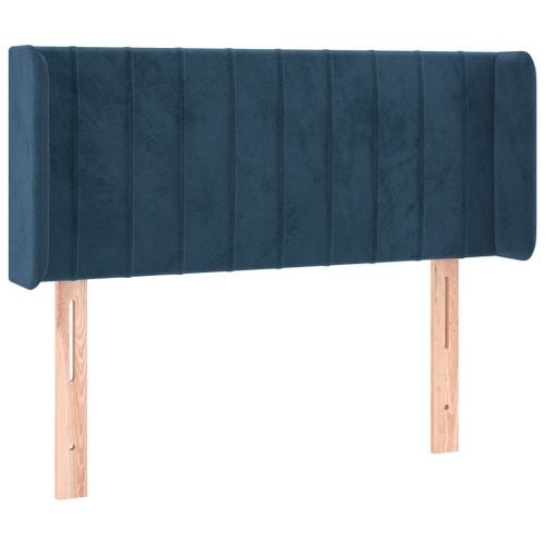 Tête de lit avec oreilles Bleu Foncé 83x16x78/88 cm Velours - Photo n°2; ?>