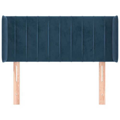 Tête de lit avec oreilles Bleu Foncé 83x16x78/88 cm Velours - Photo n°3; ?>