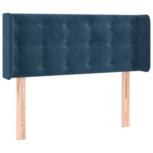 Tête de lit avec oreilles Bleu Foncé 83x16x78/88 cm Velours - Photo n°2; ?>