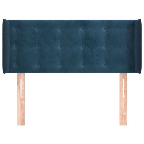 Tête de lit avec oreilles Bleu Foncé 83x16x78/88 cm Velours - Photo n°3; ?>