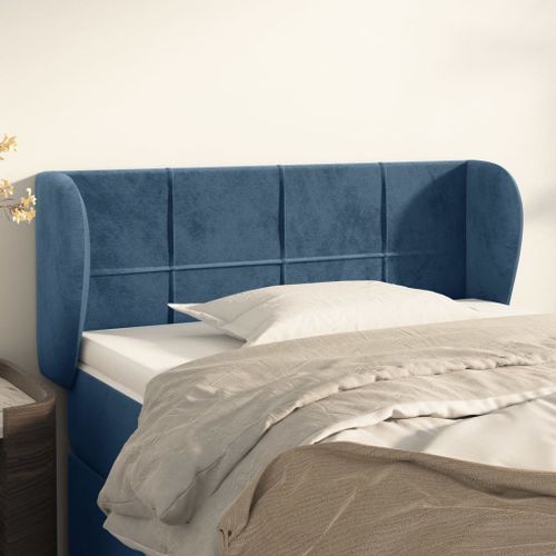 Tête de lit avec oreilles Bleu foncé 83x23x78/88 cm Velours - Photo n°2; ?>