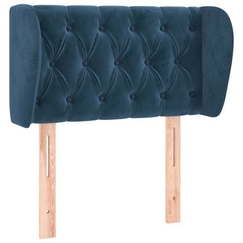 Tête de lit avec oreilles Bleu foncé 83x23x78/88 cm Velours - Photo n°2; ?>