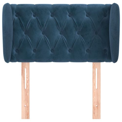 Tête de lit avec oreilles Bleu foncé 83x23x78/88 cm Velours - Photo n°3; ?>