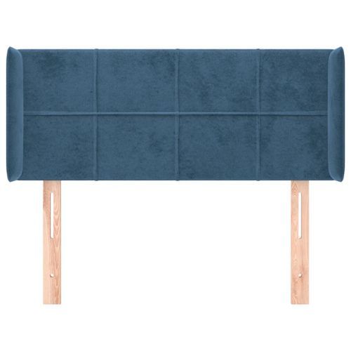 Tête de lit avec oreilles Bleu foncé 93x16x78/88 cm Velours - Photo n°3; ?>