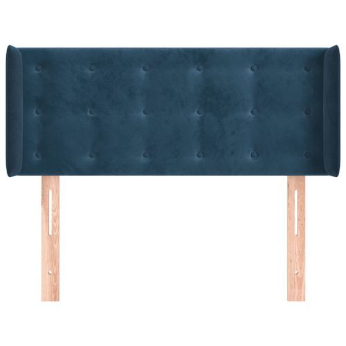 Tête de lit avec oreilles Bleu foncé 93x16x78/88 cm Velours - Photo n°3; ?>