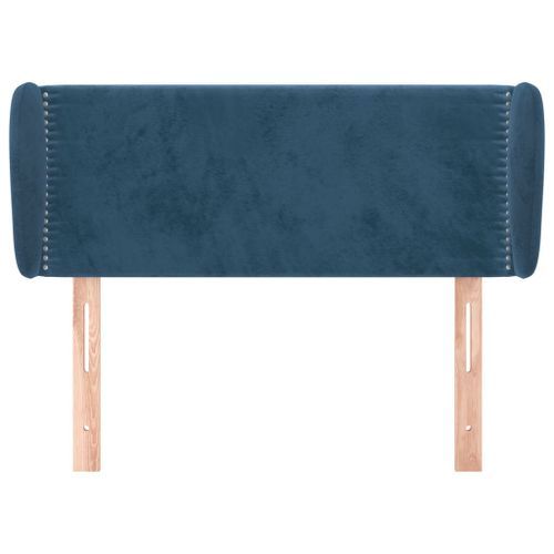 Tête de lit avec oreilles Bleu foncé 93x23x78/88 cm Velours - Photo n°3; ?>