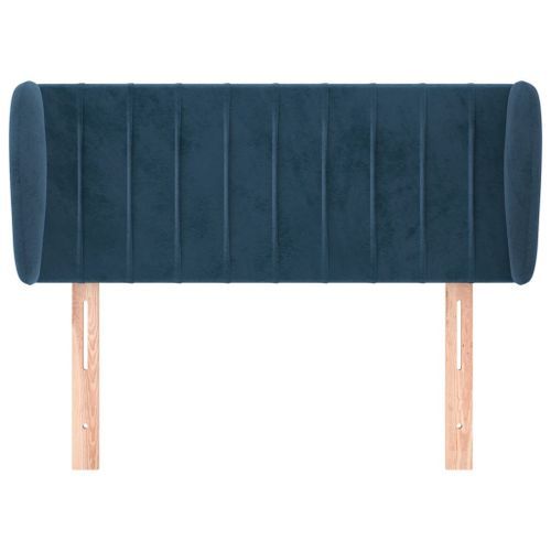 Tête de lit avec oreilles Bleu foncé 93x23x78/88 cm Velours - Photo n°3; ?>