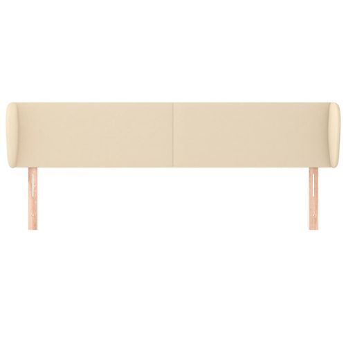 Tête de lit avec oreilles Crème 183x23x78/88 cm Tissu - Photo n°3; ?>