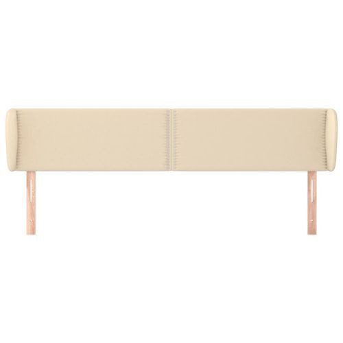 Tête de lit avec oreilles Crème 183x23x78/88 cm Tissu - Photo n°3; ?>