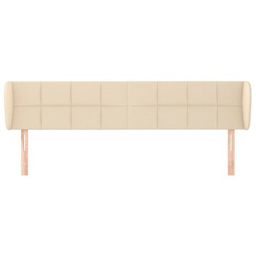 Tête de lit avec oreilles Crème 183x23x78/88 cm Tissu - Photo n°3; ?>