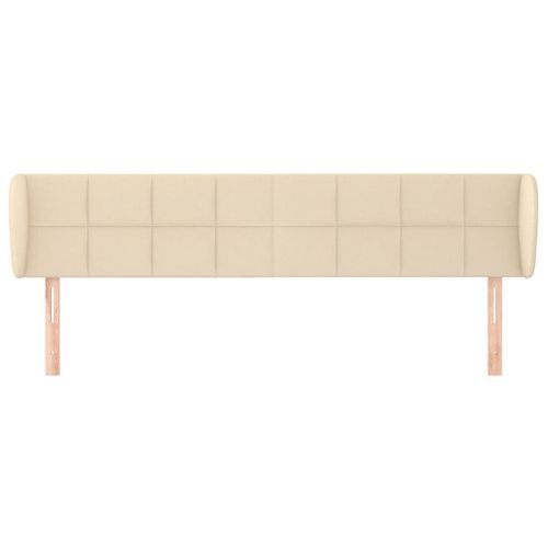 Tête de lit avec oreilles Crème 203x23x78/88 cm Tissu - Photo n°3; ?>